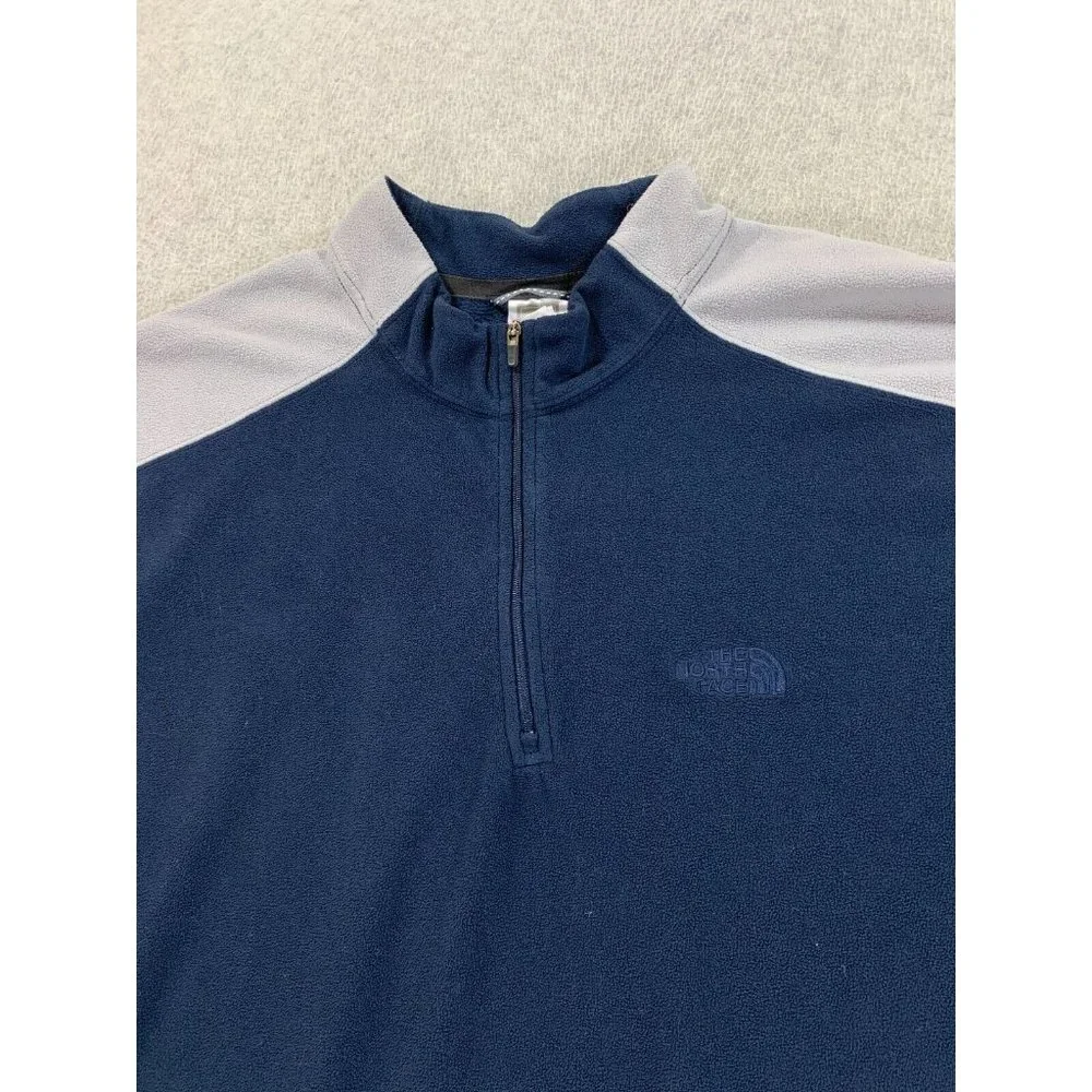The North Face TKA 100 Quarter‎ Zip Fleece Pullover (Men's XL) Blue/Gray